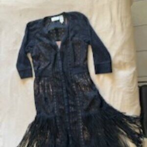 Black classy lace and fringe dress